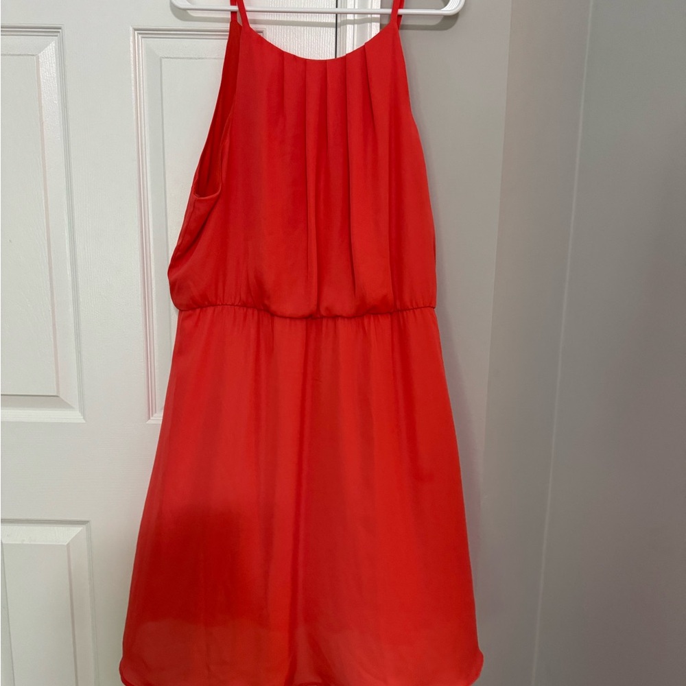 Tacera Orange Halter Sundress for Wedding Guest